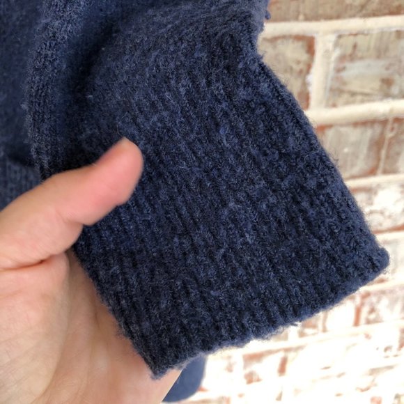 Madewell Kent Cardigan Alpaca Wool SOFT Navy Blue Sweater XS - Picture 14 of 16
